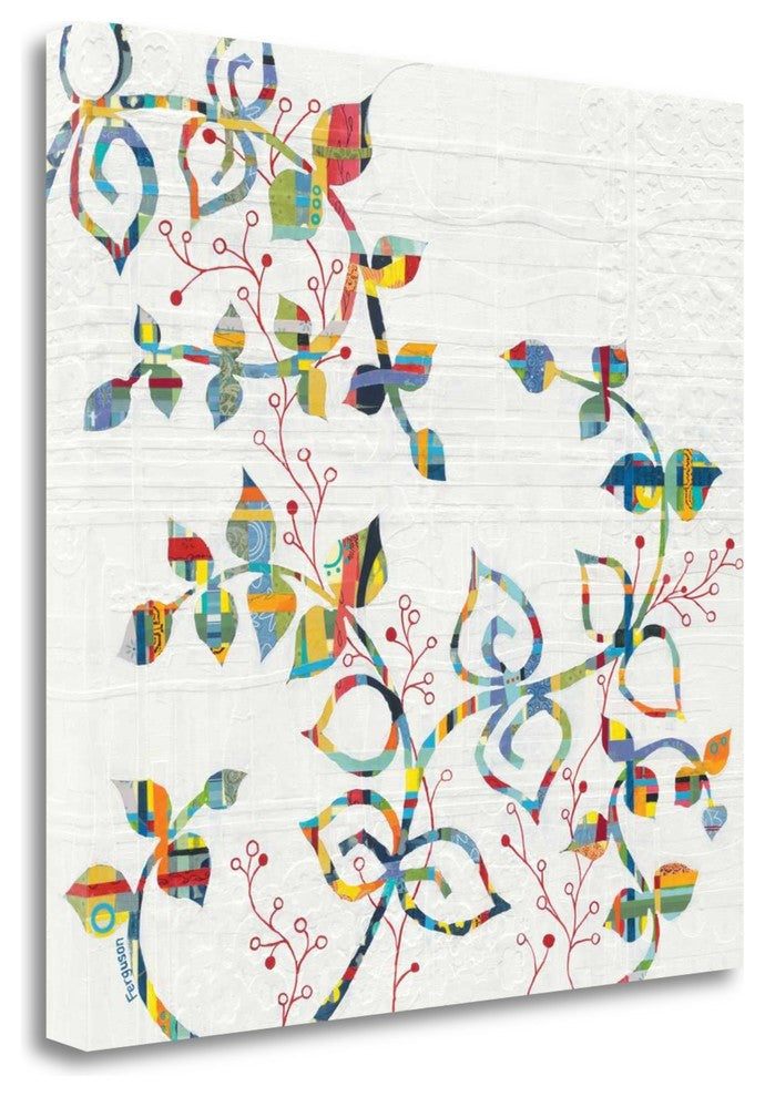 "Rainbow VInes With Berries" By Kathy Ferguson, Giclee on Gallery Wrap Canvas