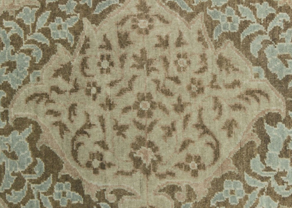 Turkish-knotted Ankara Izabella Brown Runner 3'0"x9'8"