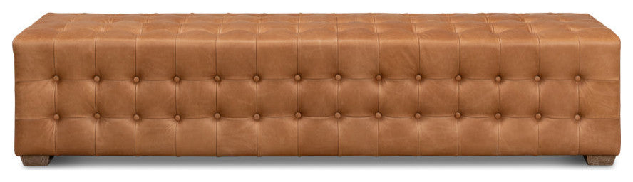Beam Bench Tufted Leather