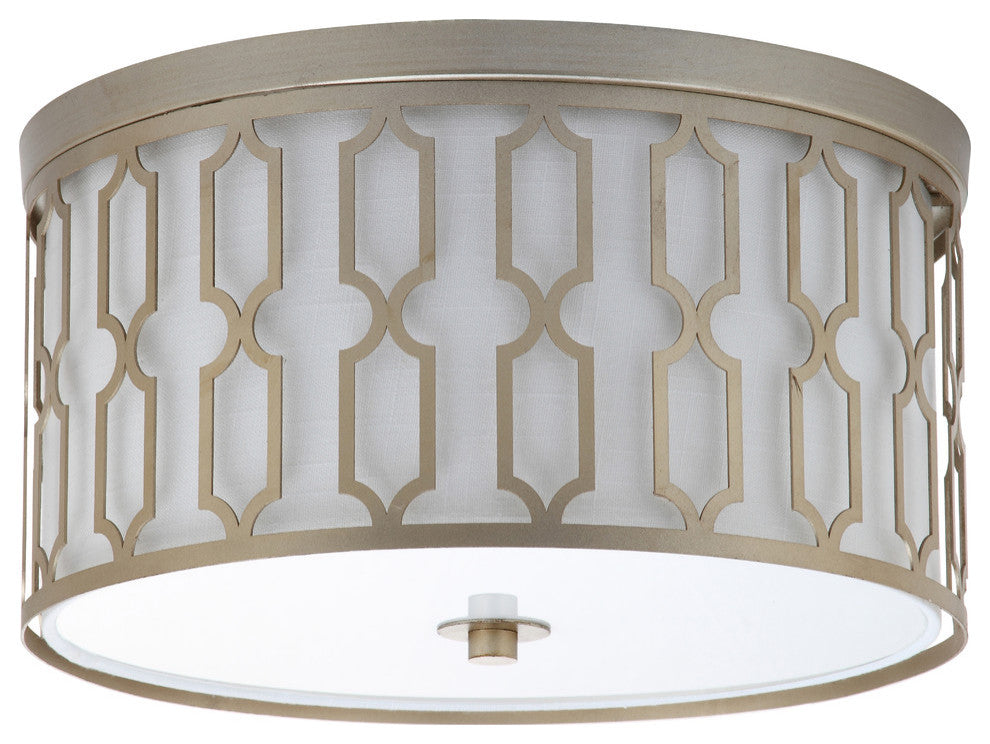 Link 3-Light Metal Flush Mount, Soft Gold, 16.75"w