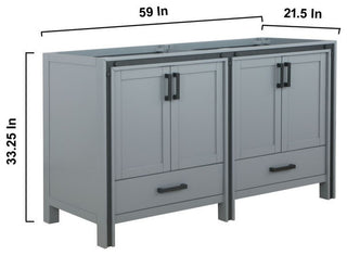 Ziva Transitional Dark Grey 60" Vanity Cabinet Only