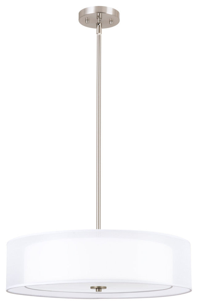 Kira Home Lindos 20" Double Drum Chandelier, Glass Diffuser, Stem-Hung