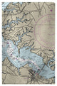 Betsy Drake Cambridge, MD Nautical Map Beach Towel