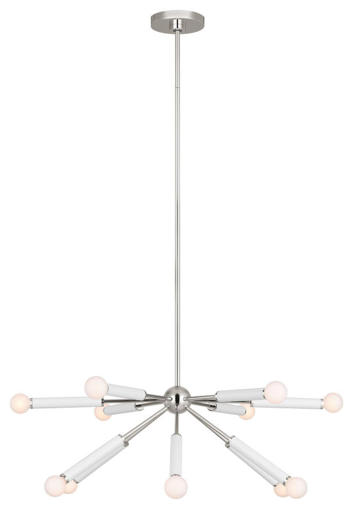 Monroe Down Chandelier, Polished Nickel