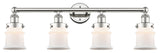 Canton 4-Light 32" Bath Vanity Light, Polished Nickel Finish, Matte White Shade
