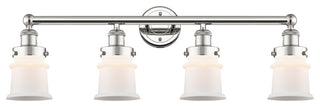 Canton 4-Light 32" Bath Vanity Light, Polished Nickel Finish, Matte White Shade