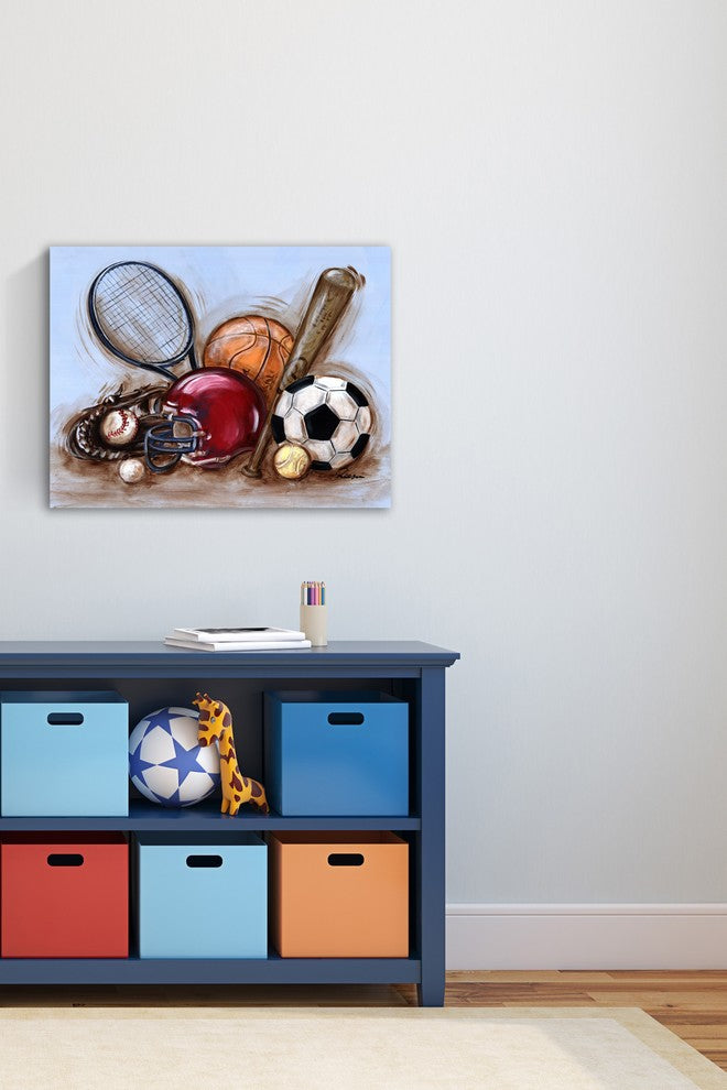 Marmont Hill, "Varsity Gear" by Reesa Qualia Painting on Wrapped Canvas, 31x24