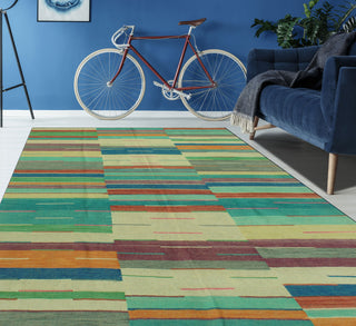 Winchester Kilim Rosa Beige/Blue Rug, 6'9x9'10