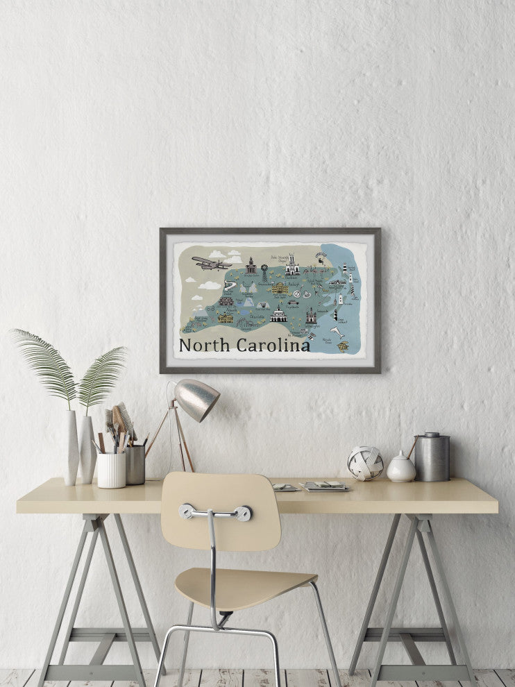 "To North Carolina II" Framed Painting Print, 12x8