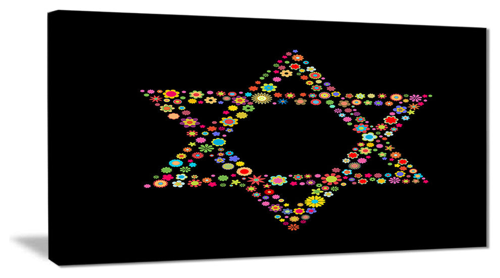 "Star of David Shape" Modern Digital Art Print on Canvas
