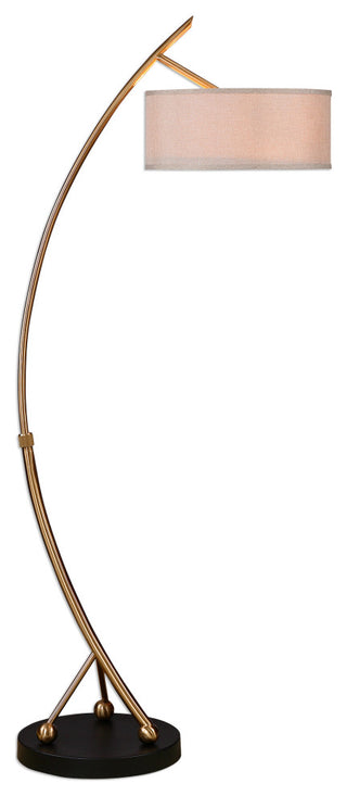 Uttermost Vardar Curved Brass Floor Lamp