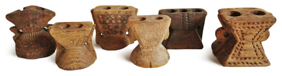 Consigned Rajasthan Village Wood Candle Stand 2