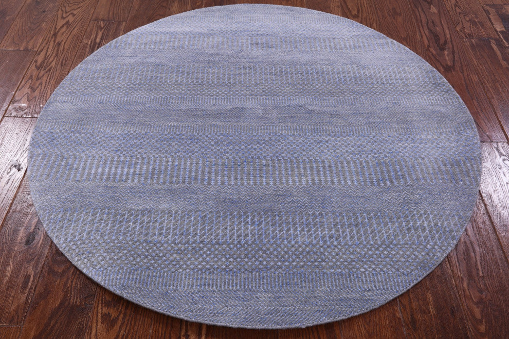 4' Round Savannah Grass Handmade Wool and Silk Rug Q11491