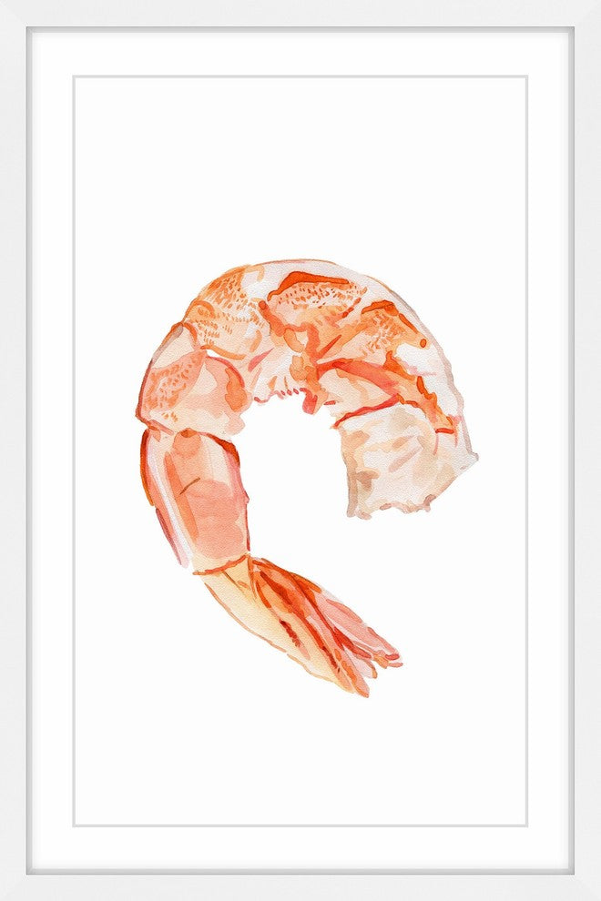 "Crevette" Framed Painting Print, 12"x18"