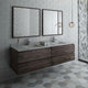 Formosa Wall Hung Double Sink Modern Bathroom Vanity With Mirrors, 72"