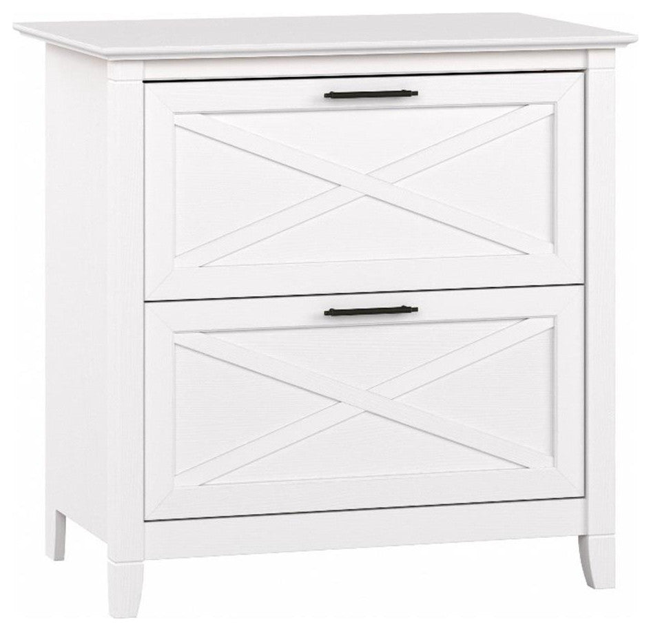 Bush Furniture Key West 2 Drawer File Cabinet in Pure White Oak