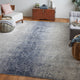 Oria Industrial Abstract Area Rug, Ivory/Blue, 8'x10'