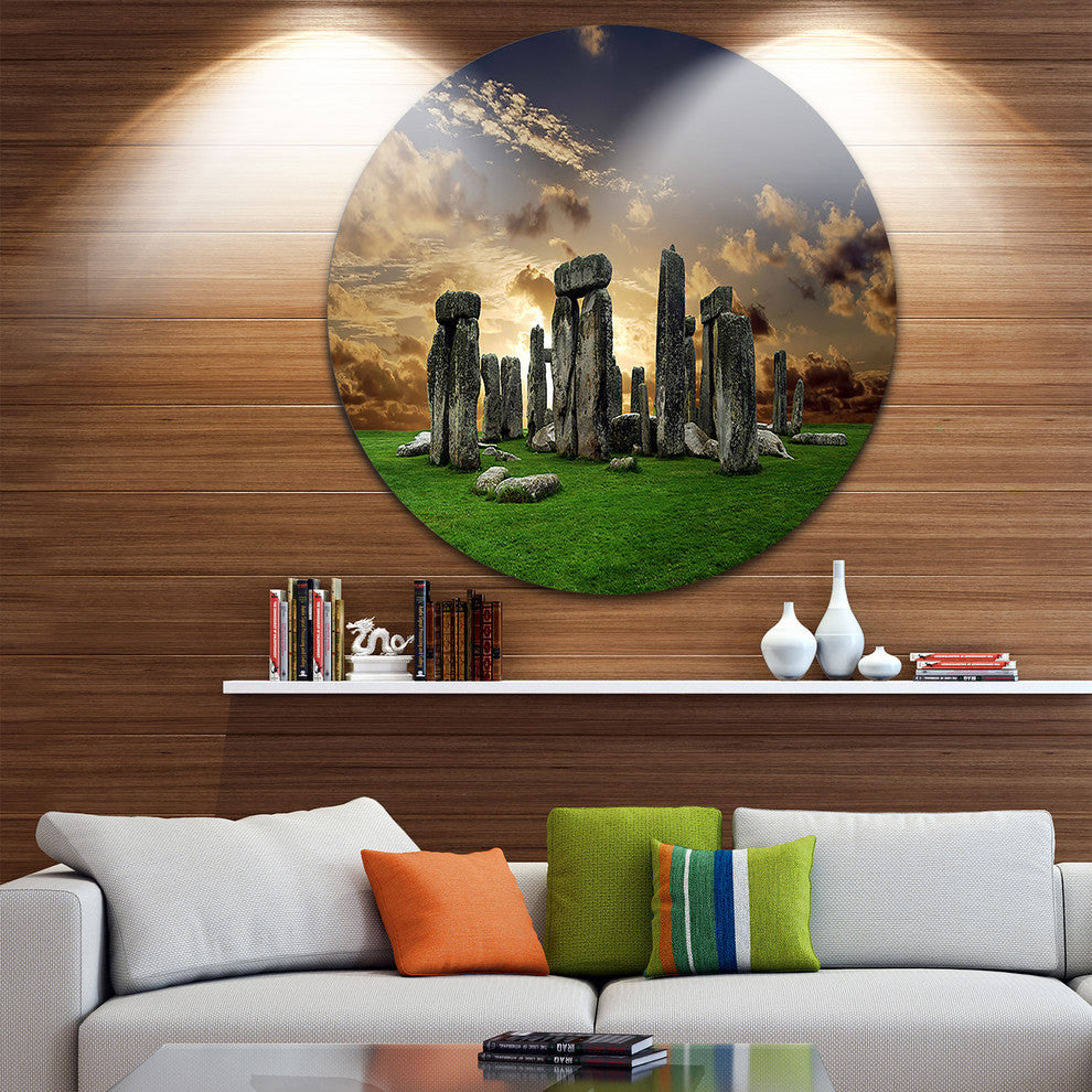 Stonehenge, Landscape Photography Round Wall Art, 36"