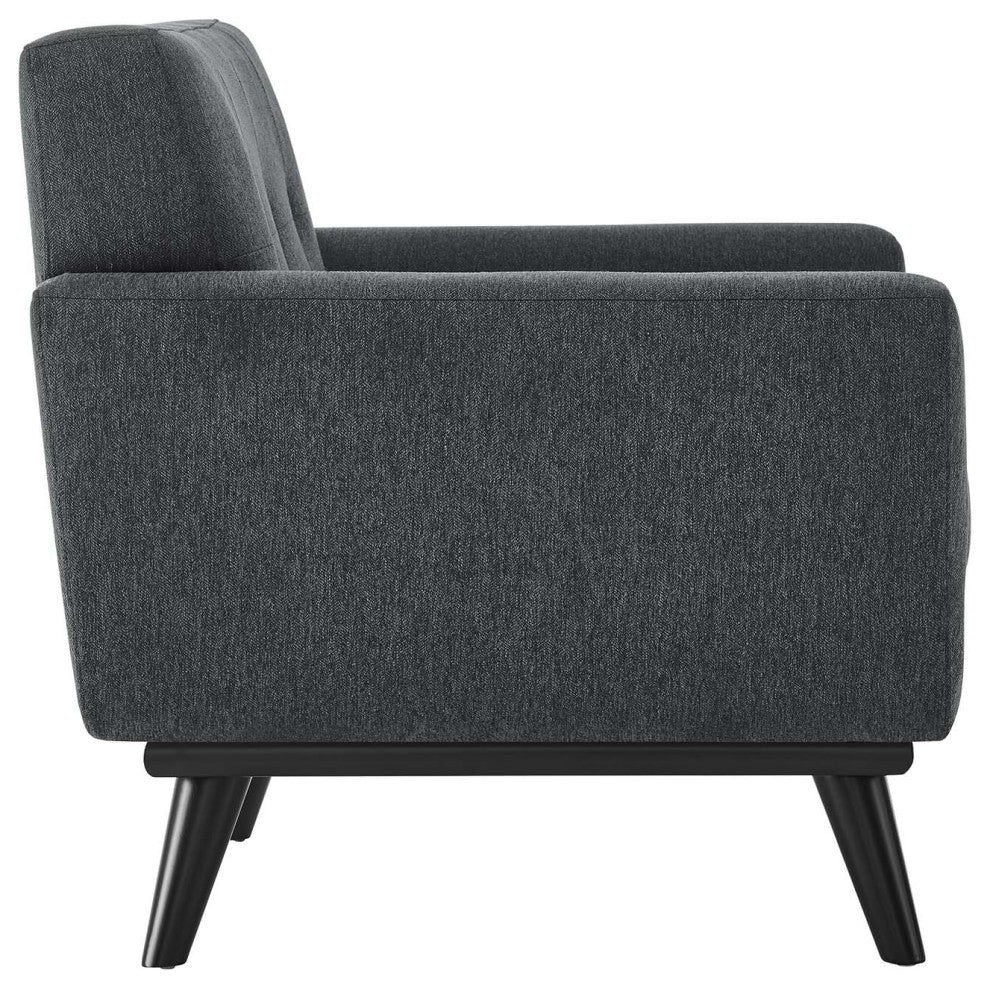 Engage Herringbone Fabric Armchair, Charcoal