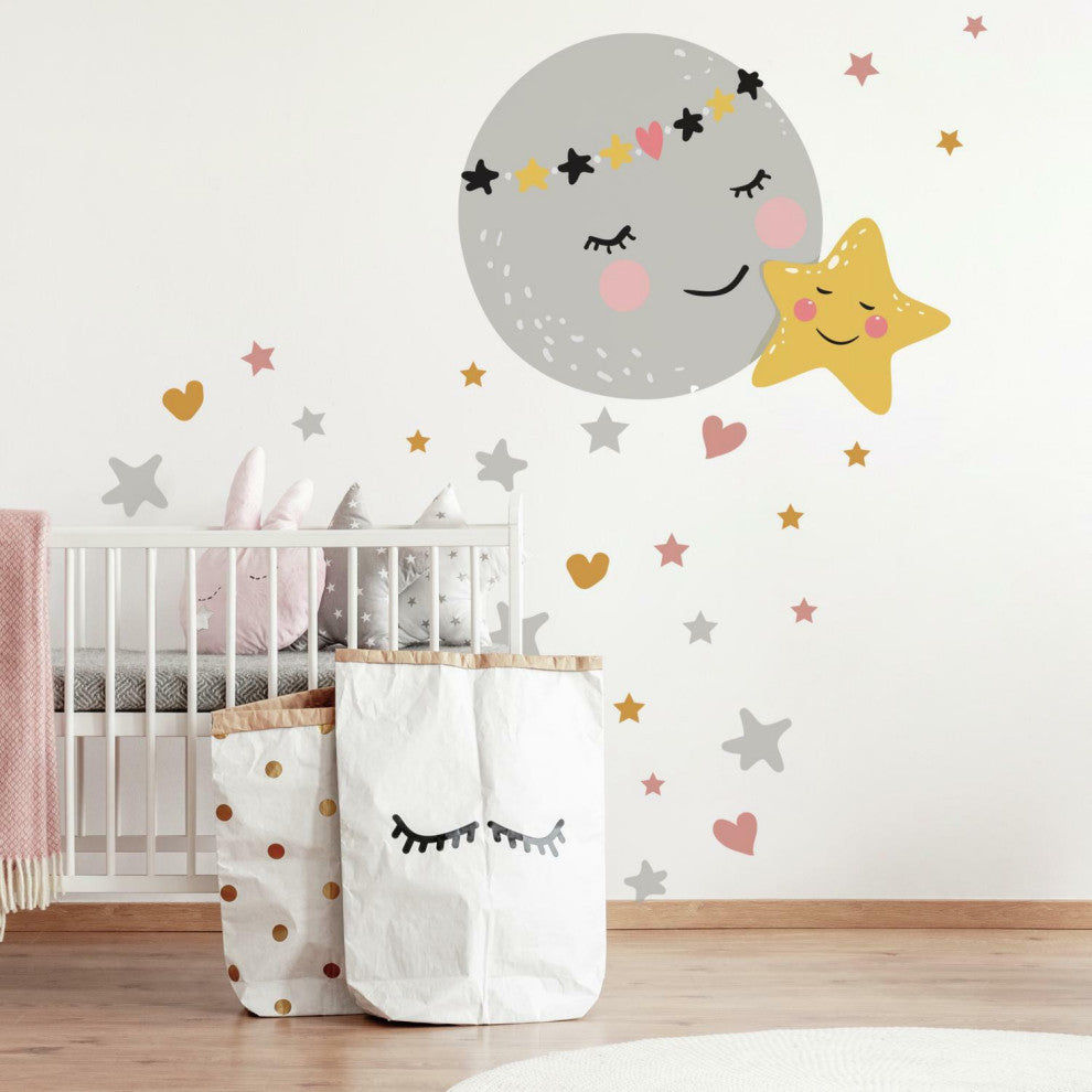 Moon And Star Peel And Stick Giant Wall Decals