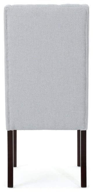 GDF Studio Blaine Tufted Wing Back Dining Chairs, Set of 2, Light Gray, Fabric
