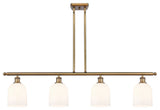 Ballston-Bella 4-Light 48" Stem Island Light, Brushed Brass, Gloss White