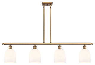 Ballston-Bella 4-Light 48" Stem Island Light, Brushed Brass, Gloss White