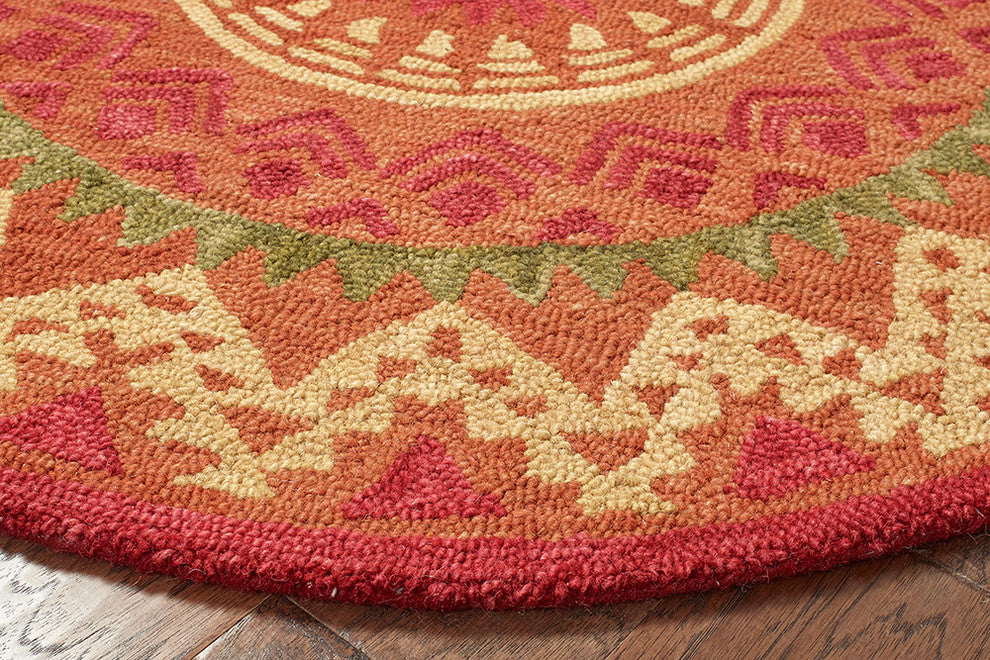 Southwestern Medallion Area Rug, 4' Round