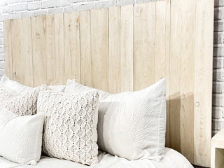 Handcrafted Headboard, Hanger Style, Antique White, Full