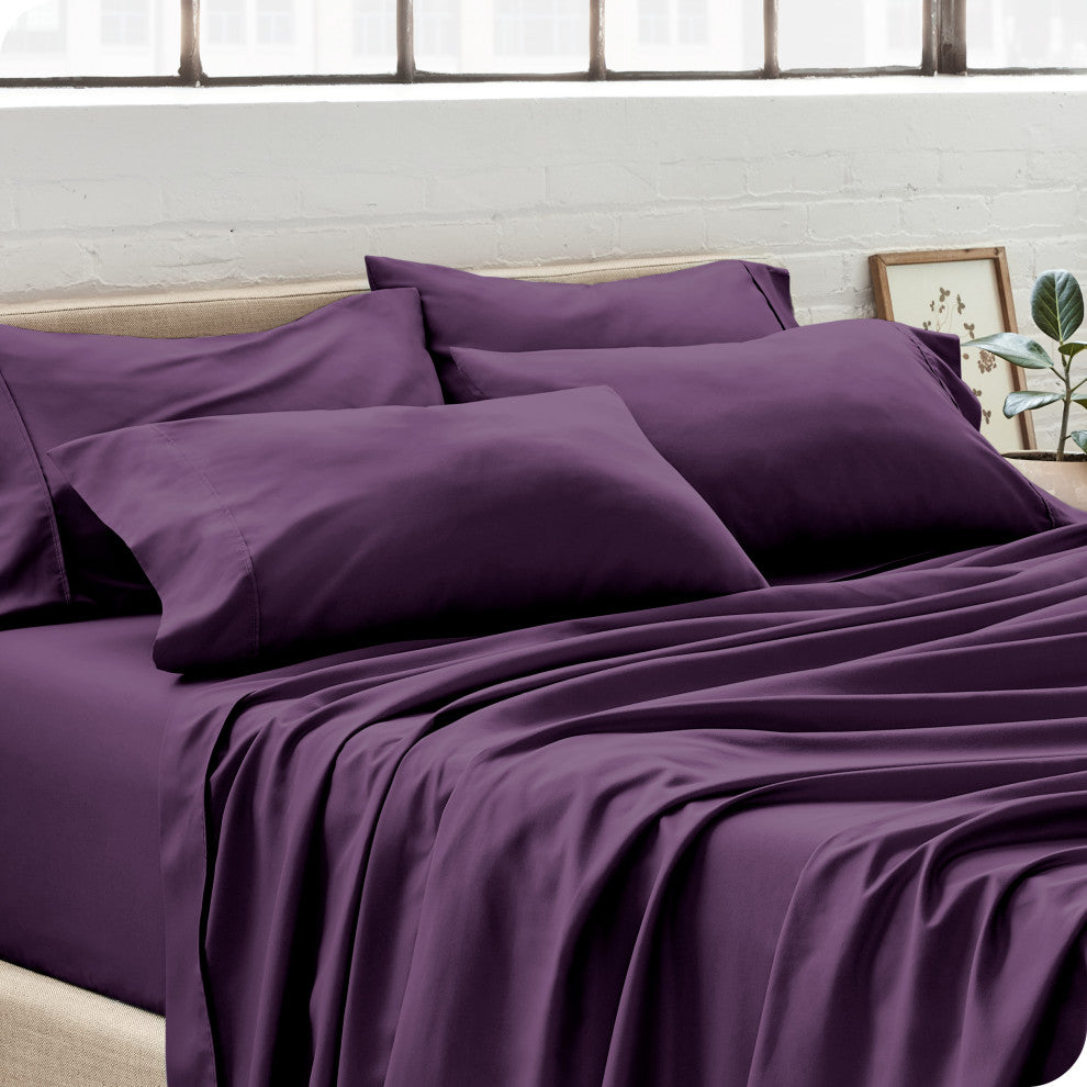 Bare Home Microfiber Pillowcases - Multi-Pack, Plum, King, Set of 4