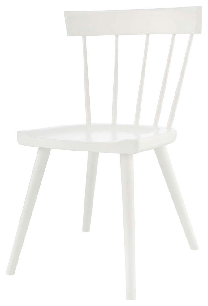 Side Dining Chair, Set of 2, White, Wood, Modern, Cafe Bistro Hospitality