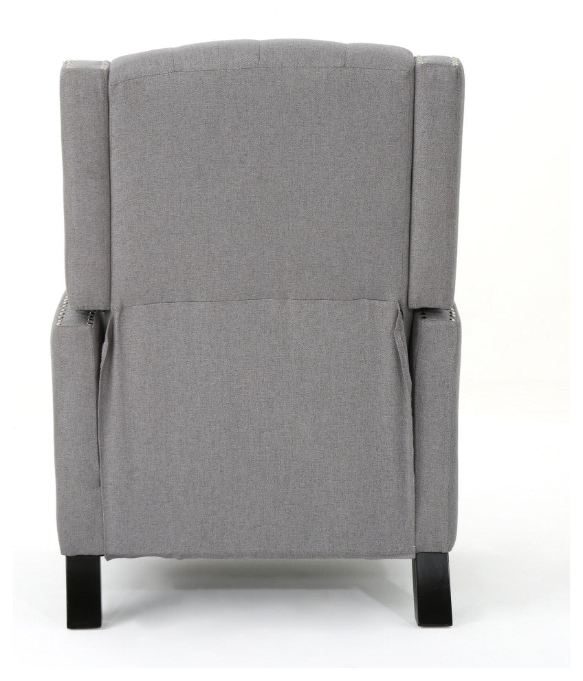 GDF Studio Izaak Tufted Back Fabric Recliner Chair, Light Gray