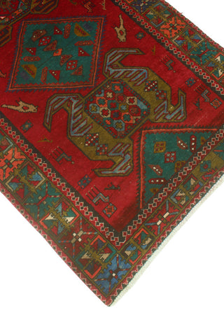 Fine Vintage Distressed Carolina Red/Navy Runner, 3'10x10'10