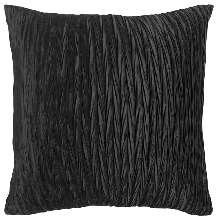 Black Crinkle Pattern Throw Pillow