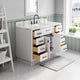 Hartford 48" Single Sink Marble Countertop Bath Vanity, White, Vanity With Mirror & Gooseneck Faucet