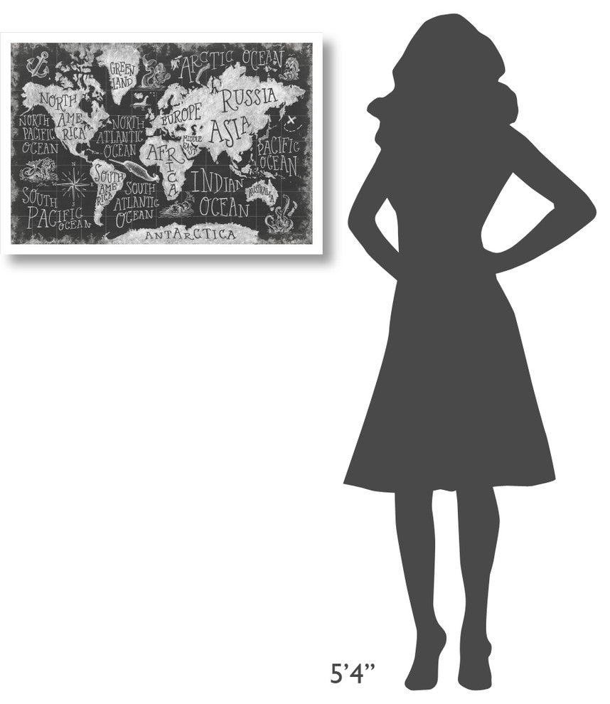 "Mythical Map I" Digital Paper Print by Mary Urban, 32"x22"