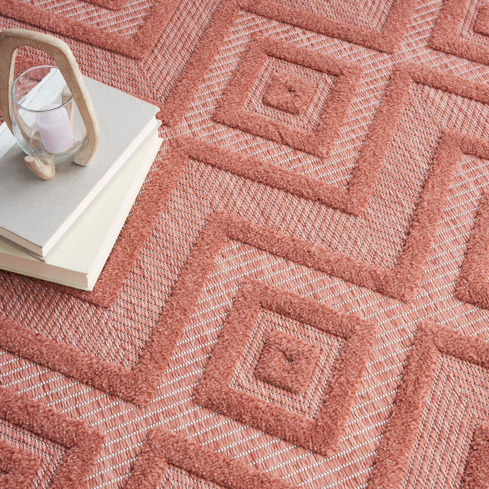 Nourison Versatile 9' x 12' Coral/Orange Modern Area Rug