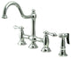 Kingston Brass Bridge Kitchen Faucet With Brass Sprayer, Polished Chrome