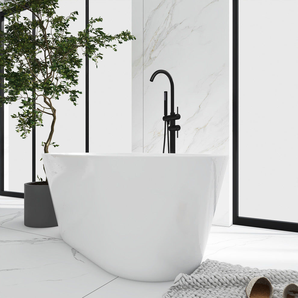60"x31" Acrylic Alcove Freestanding Soaking Bathtub