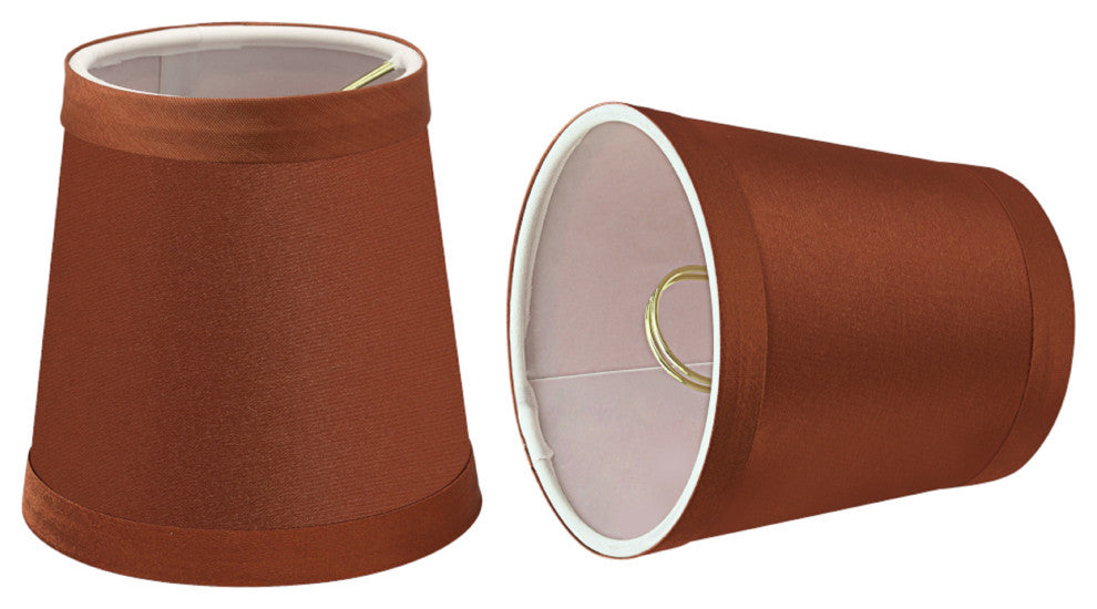 Aspen Creative 32715-X Hardback Empire Clip-On Lamp Shade Redwood 3" x 4" x 4", Pack Set of 2