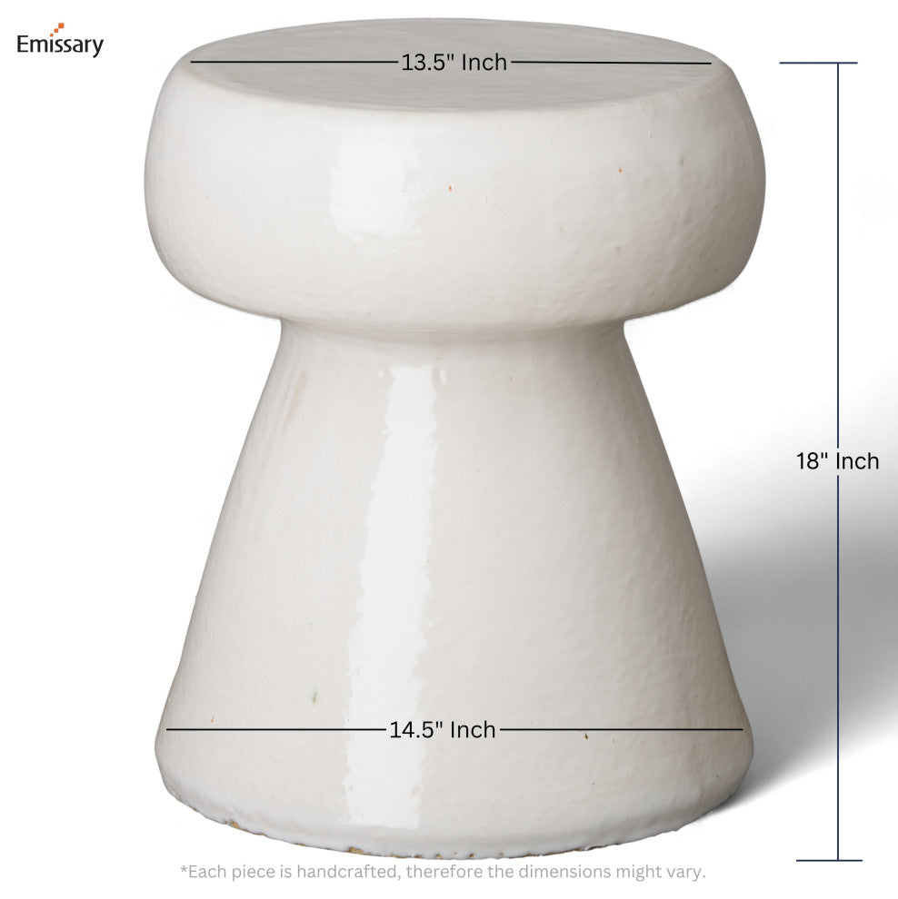 Portobello Stool, Distressed White 15x15x18