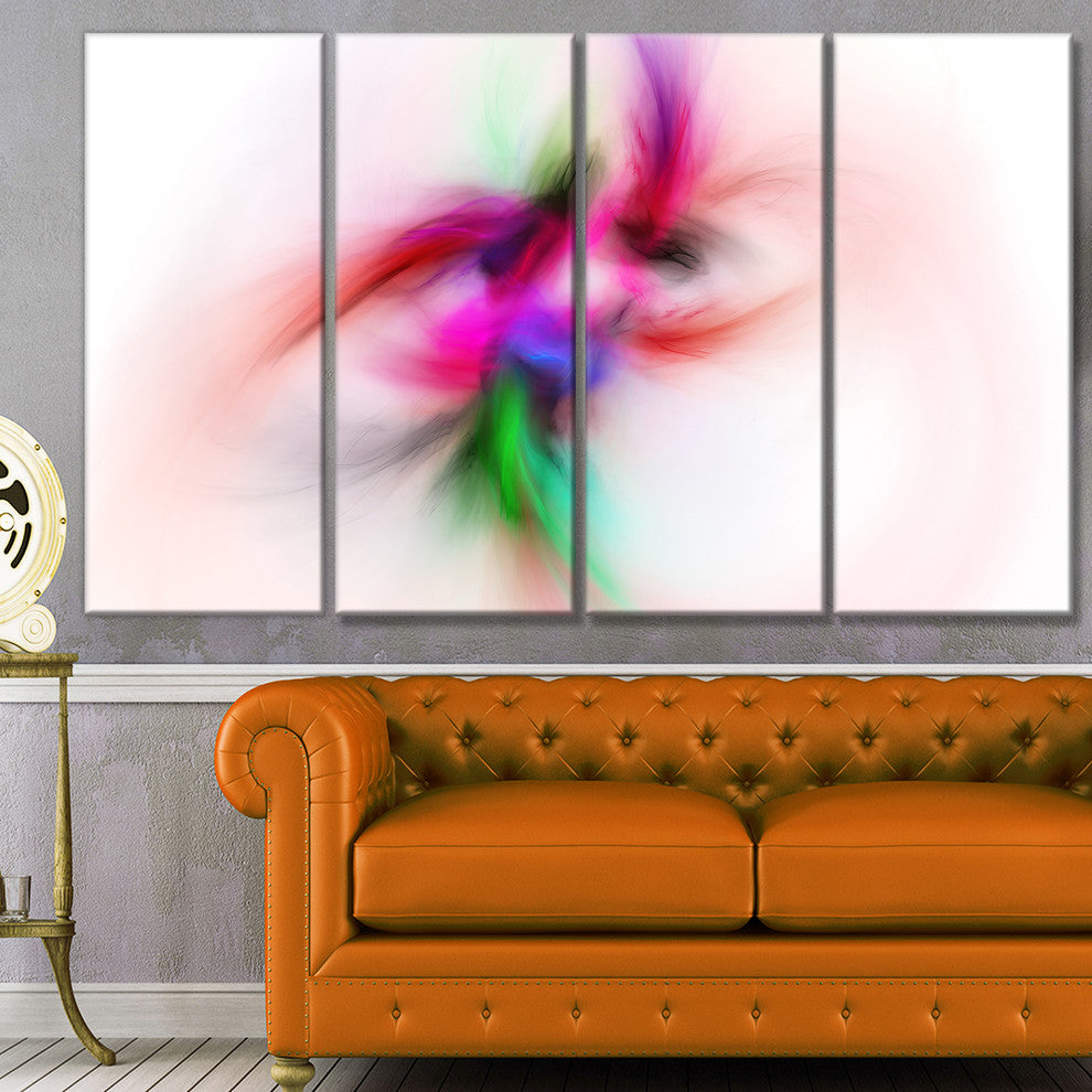 Colorful Electromagnetic Field, Abstract Wall Art Canvas, 48"x28", 4 Panels
