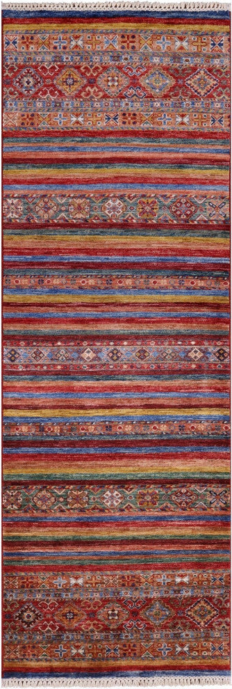 Hand-Knotted Super Kazak Khorjin Runner Rug 2' 8" X 7' 11" Q10108