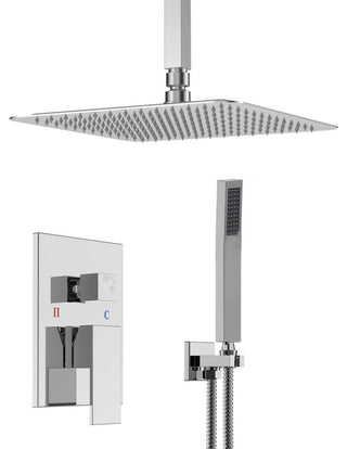Fontana Chandler Ceiling Mount Rainfall Shower Head with Handheld Spray Set