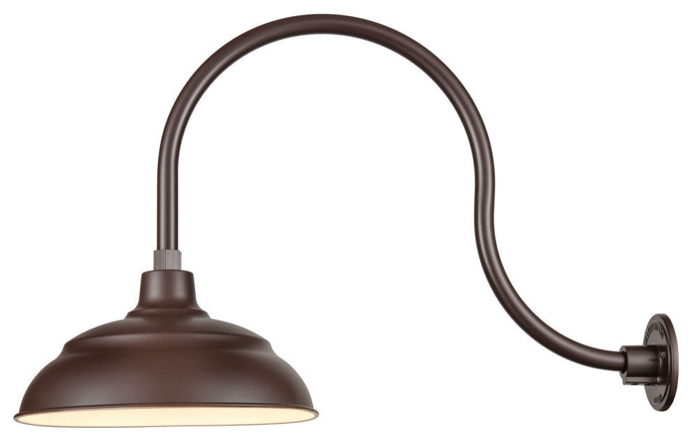 R Series Collection 1 Light 14" Architect Bronze RLM Warehouse Shade
