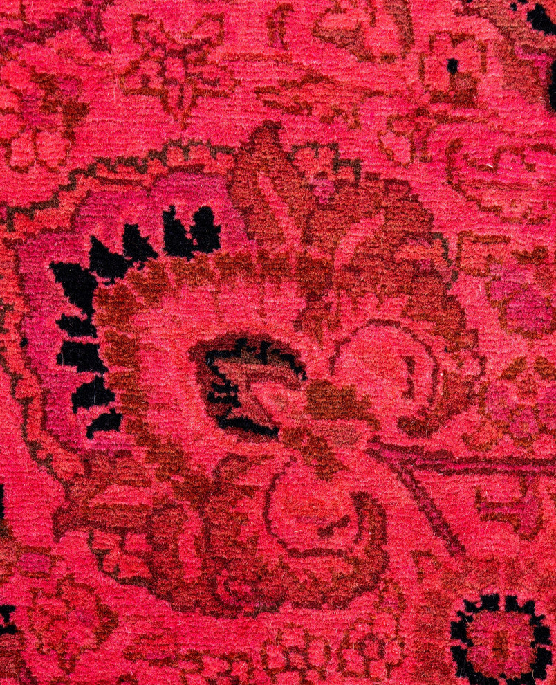 Overdyed One-of-a-Kind Hand-Knotted Area Rug Pink, 6' 1" x 6' 1"