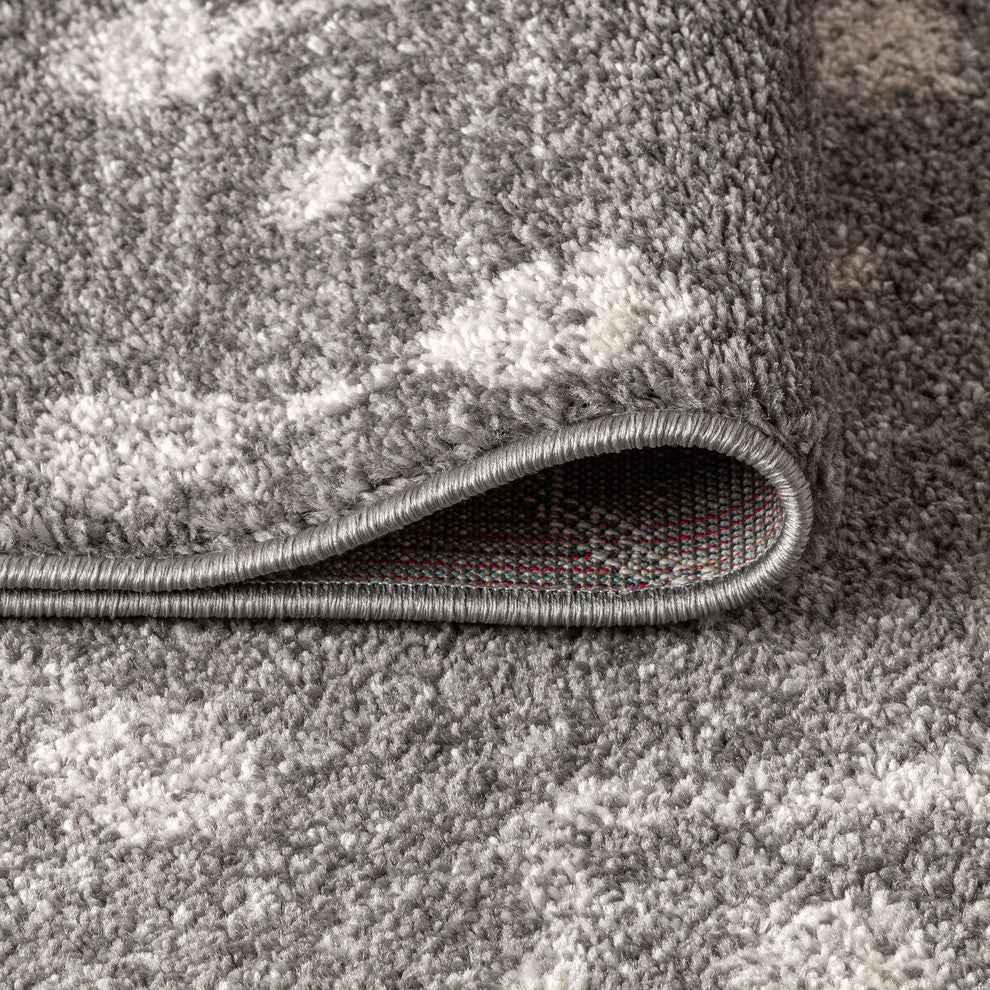 Aksil Moroccan Beni Souk Area Rug, Gray/Cream, 3 X 5
