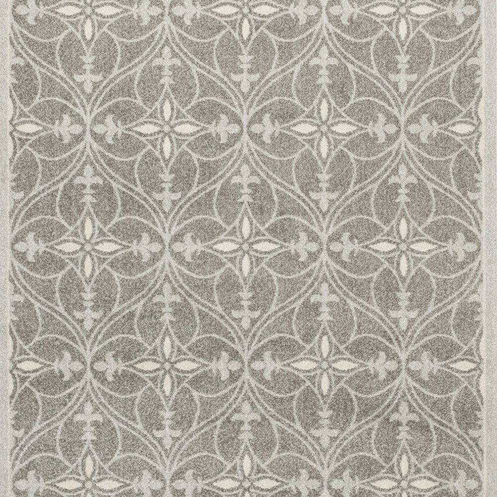 7' X 11' Grey Geometric Trellis Uv Treated Indoor Area Rug