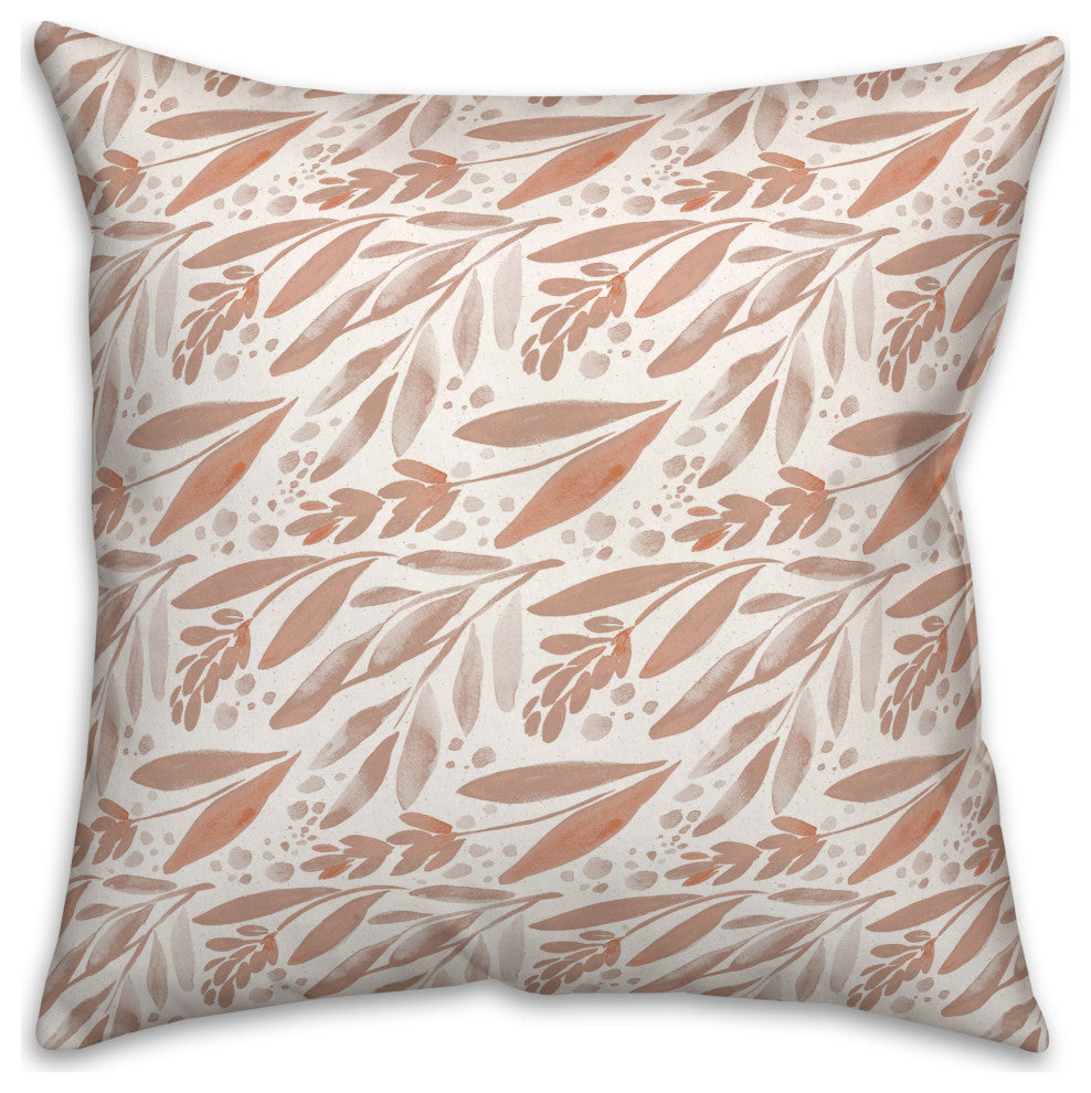 Wild Flower Peach Pillow 18x18 Spun Poly Pillow