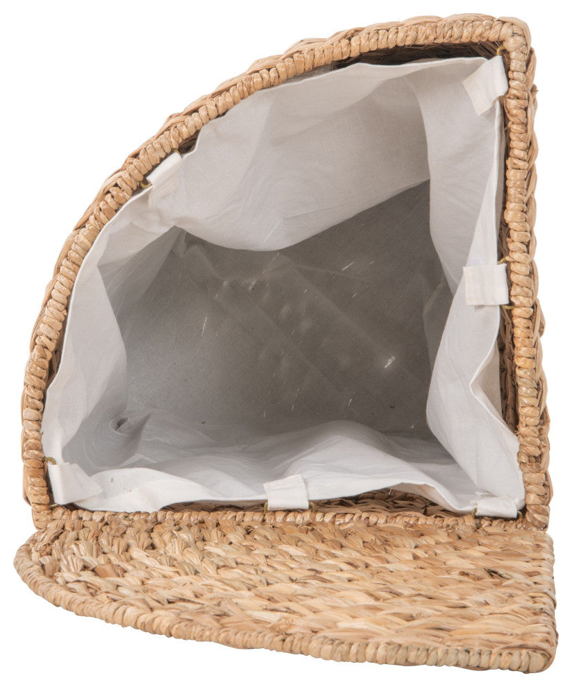 Pie Shaped Sea Grass Hamper WithLiner, Natural